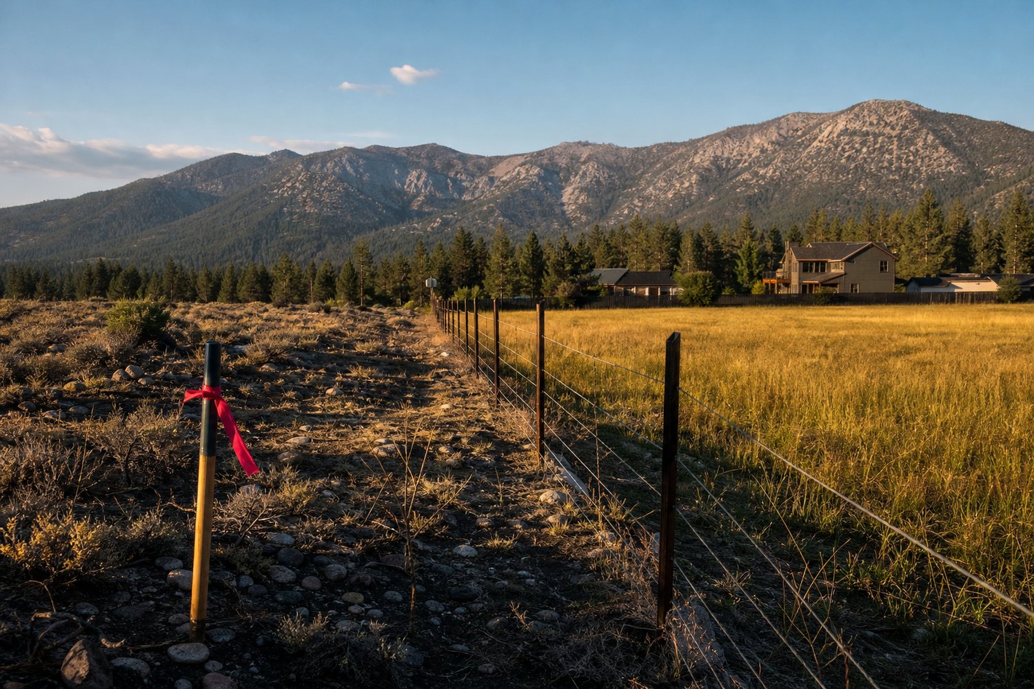 An open parcel of land at its boundary, with the mountains beyond in Big Bear Lake, CA — Disclose About a Mountain Property