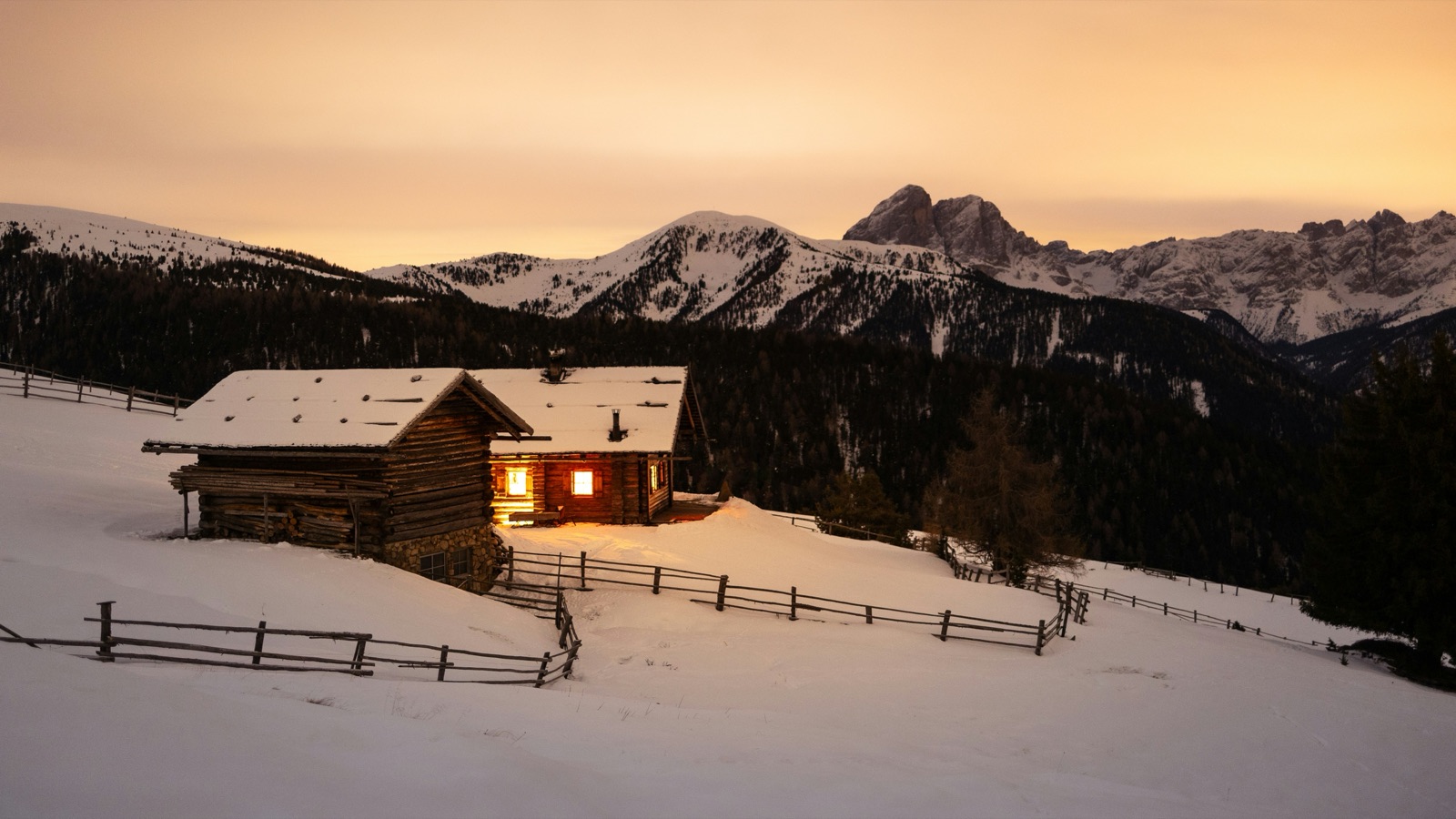 Mountain cabin property in snow — typical Big Bear Lake investment property