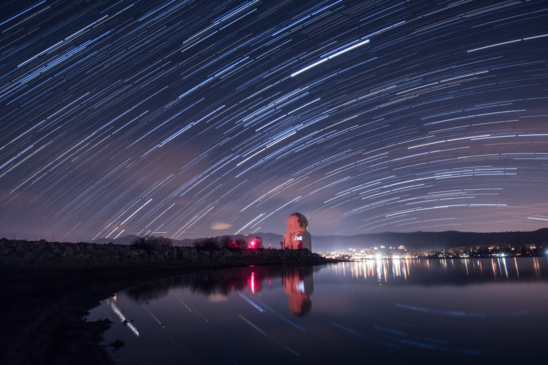 Starry night sky over Big Bear